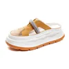 Top Luxury Designer Sandal Sandal Sandal 2024 Été Nouveau blanc jaune violet épais semels chaussures plats inférieur paresseux chaussures décontractées