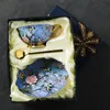 Porcelaine High Beauty Bone European Style Coffee Tup Tup Set Blue Floral After Afternoon Tea Wedding Gift 240508