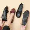 Chaussures décontractées Laceurs Femmes Lacet Up Farts Black Foot's Footwear Automne Office Cuir Feme Femme Zapatos de Mujer