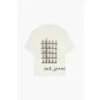 Lettera di camicia da camicia a collo rotondo di cotone disegno a maniche corte nera stampicata maglietta designer top aninebinga aninebing 840