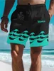 Shorts Waves Waves Resort 3D Stampato Swim Trunks Elastic Waist Culoning Letter Design in stile spiaggia hawaiano