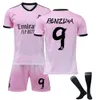 Soccer sets / Tracksuits Hers Tracksuits 2223 Real Madrid Pink Commémorative Shirt No. 9 Benzema n ° 7 Azar n ° 10 n ° 20 Jersey de football