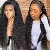 Top Quality Black Color Loose Deep Wave African Human Hair Wigs 22 to 30 Inch Transparent Synthetic Curly Lace Front Wig For Women Girls Dropshipping