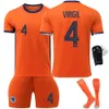 Soccer sets / survêtements Hers Tracksuits 2024 Pays-Bas Jersey de football à domicile n ° 4 Van Dijk 10 DePay 11 Robben 21 de Jong Set Cup Jersey