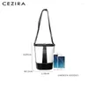 Bag CEZIRA 2024 Fashion Canvas Women Bucket Bags Luxury PU Vegan Leather Patchwork Handbags Female Daily Crossbody Shoulder Purses