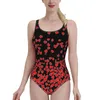 Dames badmode vallen harten zwart mesh zwempak één stuk backless sexy strand slijtage zomer badpakken Gravityx9 rood