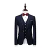Nya herrarna med tryck med tryckmärke Navy Blue Floral Blazer Designs Paisley Blazer Slim Fit Suit Jacket Men Wedding Suits 259V