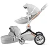 Poussettes # Nouveau luxe en cuir Pu Baby Pousquets pour bébé de qualité Baby-Grader Landscape Infant CarriageEggshell Baby Babyfollerfolding Pram T240509