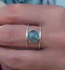 Boho Женский кольцо Big Moonstone Ring Уникальный стиль золотой цвет свадебные украшения обещание обручальные кольца для женщин12026616