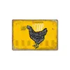 Metallmålning 2023 roliga kycklingar tennskyltar vintage affisch tupphöns ägg retro plack vägg klistermärken för gårds utomhusdörrar hem dhdxt