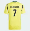 2024 Sweden LARSSON Gyokeres Mens Soccer Jerseys National Team DAHLIN BROLIN INGESSON Home Yellow Away blue Adult Football Shirts Uniforms kids kit