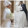 2018 Luxury árabe vestidos de novia musulmanes dubai mangas largas de cuello alto apliques vestidos de novia Vestidos de novia 2250