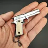 Creative 1: 3 Cowbone Handle 1911 Metal Pistol Model Toys Keychain Mini Gun Keychain Accessoires Pistool Pistool Key Chain Cool Guns Keychains For Men 067