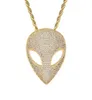 Hip Hop Claw Set CZ Stone Bling Iced Out Solid Alien Pendants Necklaces For Men Rapper Jewelry Drop Pendant2692835