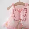 Robes de fille humour ours de papillon rose onirique