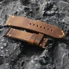 Guarda fasce vintage abbronzatura tan folle in pelle di cavallo bracciale 42mm 44mm 45mm 49mm adatto per mela 6 7 s8 cinghia di vacco ultra spessa