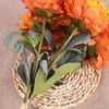 Fleurs décoratives Simulation Bouquet de soie artificiel Burnt Edge Peony Fake Flower Wedding Pographie Bouquets Home Balcony Garden Plant Decor