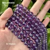 En gros naturel A 8 mm 10 mm Amethyst Facetted Round Loose Perles pour bijoux Making DIY Bracelets Collier Mikubeads 240510