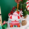 Present Wrap 6st Christmas Plastic Candy Bags Santa Claus/Snowman/Handskar Biscuit Packaging Bag 2024 Navidad Home Party Gifts Packing