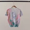 Женские футболки T Cawaii одежда для припечатки лошадей футболка с коротки