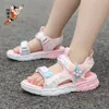 Astro Boy Girls '2024 Summer Children's Open Toe Lightweight Trendy Beach Shoes Student Anti Slip Sports Sandals