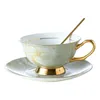 High Beauty Bone Porcelain Design Sense European Style Coffee Cup Set Hushåll TEA Luxury Avancerad med sked 240508