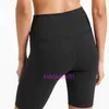 Lu Frau Yoga Sport Biker Hotty Hot Shorts Quarter Hosen Sommer Damen doppelseitig nackt hohe taillierte Hebeziele Lauftraining