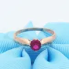 Cluster Rings 585 Purple Golden Plated 14k Rose Inlaid med rund röd kristall för kvinnor glänsande ljus lyx eleganta höga smycken