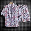 Short Sleeve Floral Shirt Beach Suit Mens Seaside Travel Clothes Hawei Style Thai Couple Casual Tops 240426