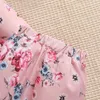 Kledingsets Pudcoco Toddler Kids Girl 2pcs Fall Outfits Lange mouw Floral Print Single Breasted Blazer Pants Set Pak 3-6t