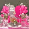 132 Stücke Rose Pink Silber 4D Folie Ballon Girlandenbogen Set Mädchen Geburtstag Babyparty Hochzeit Bachelorette Party Dekoration 240510