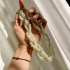 Hangers Koreaanse stijl Twining Pearl Choker -kettingen voor vrouwelijke geometrische bruiloften Bruid juwelen accessoires