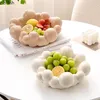 Plates Solid Color Creative Ceramic Fruit Plate Living Room Tea Table Dried Candy Snack Household Tableware