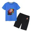 Kleidungssets Drucken Sommer Baumwoll T-Shirt süße T-Shirts Jungen Mädchen Kleidung Sport Tops Shorts Kawaii Tees Kills Weihnachtsgeschenk