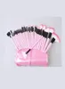New Coming 32 PCS Pink Wool Make up Brushes Tools Set with PU Leather Case Cosmetic Facial Make up Brush Kit4302308