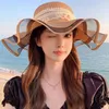 Bérets en dentelle Bow Femmes Sun Hat Bage Vacanes Fisherman décontracté UV Protection de voyage Summer