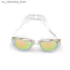 Diving Goggles Swimming goggles womens adjustable UV waterproof and anti fog glasses swimming pool diving Gafas Q240410