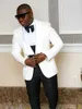 Men's Suits Jacquard Suit Shawl Lapel Slim Fit Three Pieces Set