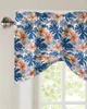 Curtain Flowers Tropical Leaves Plants Window Living Room Kitchen Cabinet Tie-up Valance Rod Pocket