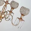 Kaarsenhouders 2024 European Elegant Tall 5 Arms Wedding Gold Crystal Candelabra voor decoratie middelpunt