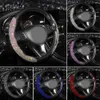 Steering Wheel Covers Car Steering Wheel Cover Diamond Protector Set Breathable Anti-Slip Car Accessories Universal Bling For Girls Women T240509