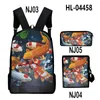 Rucksack Harajuku cooler Koi Karpfen 3D -Druck 3pcs/Set Pupil Schools Taschen Laptop Daypack geneigte Umhängetasche Bleistift Gehäuse