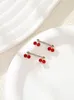 Nipple Rings KUNIU2pcs Y2K Cute Cherry Nipple Ring Female Body Perforated Jewelry Stainless Steel Nipple Jewelry Y240510