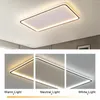 Deckenleuchten nordischer Minimalismus moderne dimmbare LED -Streifen leichte Kronleuchterlampe Flush -Montierung mit Fernbedienung Pendel