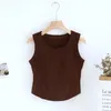 Damestanks Camisole vaste kleur met gewatteerde buste boog patchwork basislaag tops slanke onderhemden katoentank outsterwear c5726