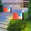 Aaovefox 4 de julio luces, jardín de banderas estadounidenses al aire libre, luces solares impermeables al aire libre, decoraciones patrióticas para el patio de la ruta del patio del día de la independencia