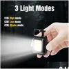 Andere huizentuin Nieuwe mini -led zaklamp draagbare cob sleutelhanger licht USB oplaadbaar werk heldere kleine pocket noodlamp overtreffen dhtyq