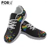 Chaussures décontractées forudesins dames femelles de baskets en mailles légères amour colorée motif lgbt lacets plats femelles chaussures de loisirs mujer 2024