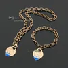 Donne 925 lettere incise a smalto per il cuore fascino della collana di bracciale set di gioielli inossidabile collane a catena roba inossidabile braccialetti ladie