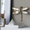 Spiegel Wand hängende Hintergrund Wand Schmetterling Metall Retro Insektenflügel Dragonfly Schmetterling Hausdekoration Hängende Dekor Schlafzimmer 240430